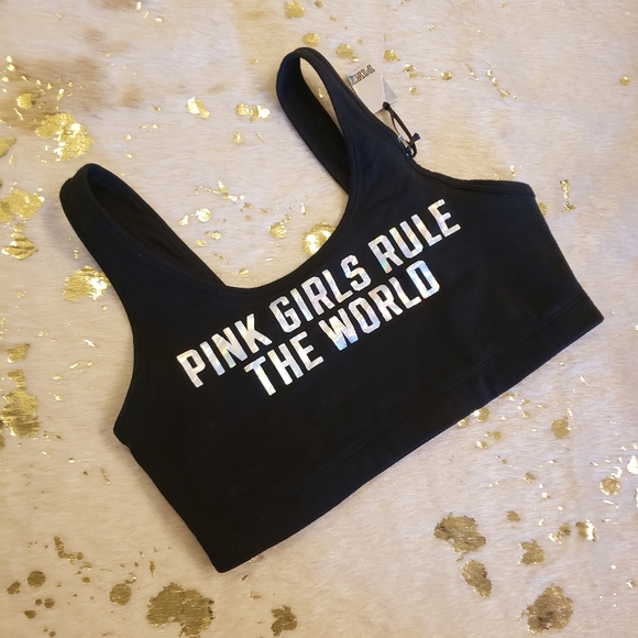 NWT PINK VS Pink Girls Rule The World Sports bra Limited Edition - Picture 2 of 6